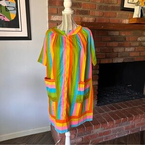 Vintage Keyloun New York Retro Striped Mumu Mini Dress Sz M/L
